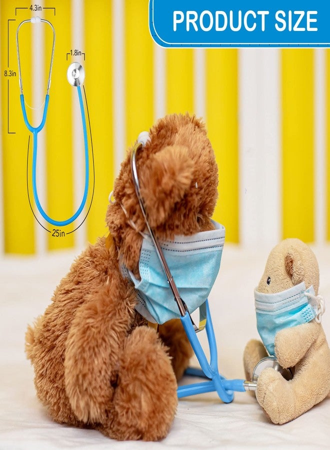 meekoo 2 Pack Kids Stethoscope Toy Real Working Nursing Cosplay Doctors Nurses Stethoscope for Kids Role Play Girls Boys Cosplay Costume Pretend Game Accessories(Pink, Blue) - Image 4